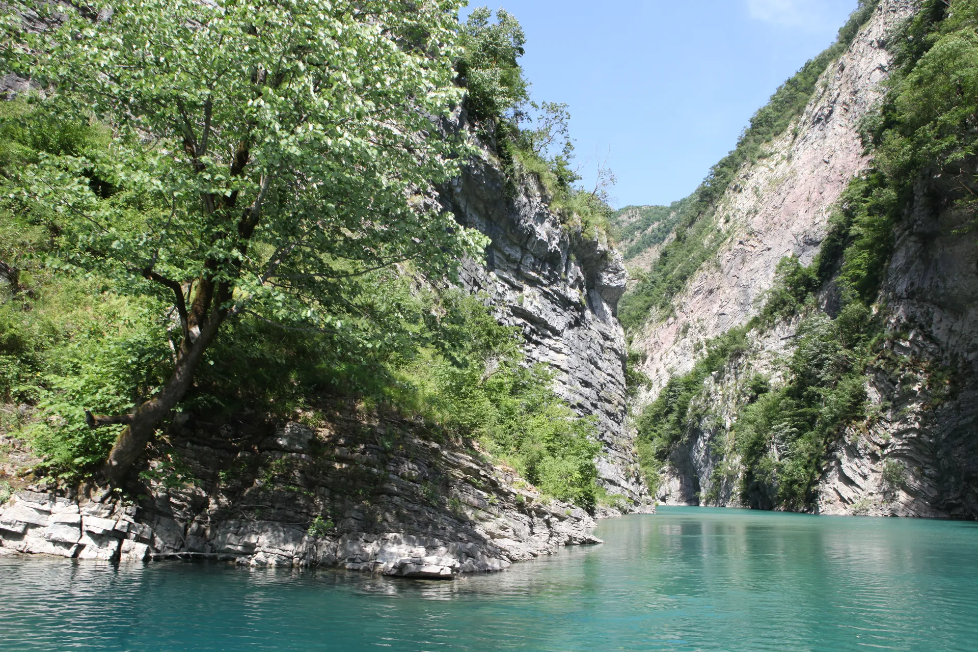 Close-up detail of ancient geological striations along the Shala Canyon walls.